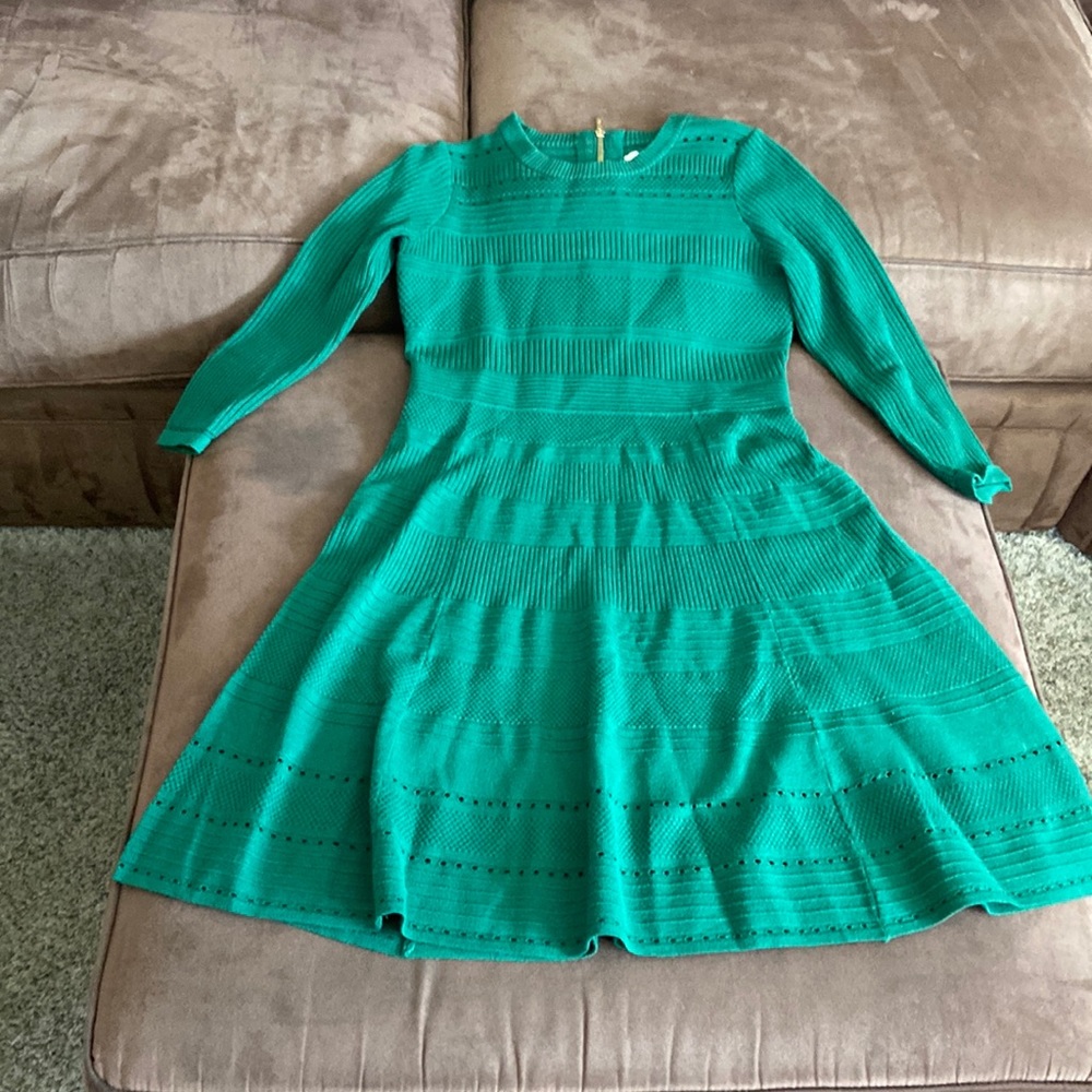Eliza J green long sleeve dress